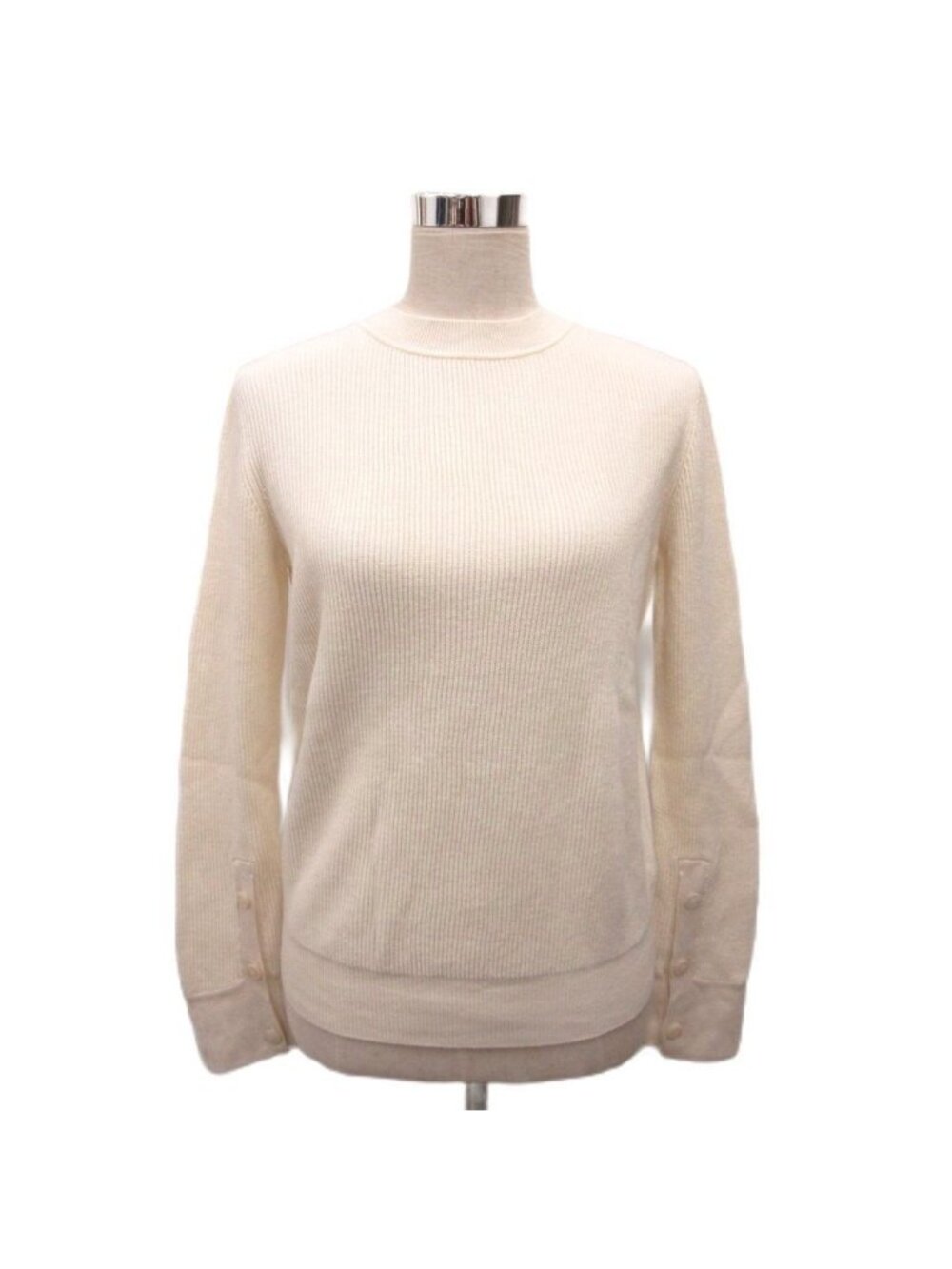 Hermes Knit Sweater Silk Blend Long Sleeve M Ivory 38
